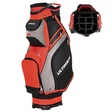 Lehký golfový bag se 14 přepážkami po celé délce, černo-červený