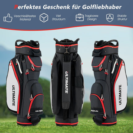 Lightweight Golf Bag with 14-Way Divider, Black