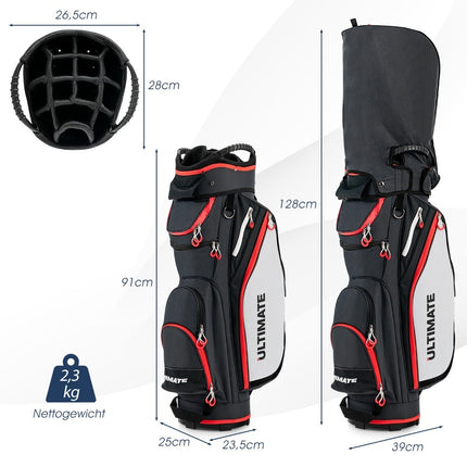Lightweight Golf Bag with 14-Way Divider, Black