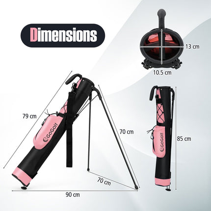 Lightweight Golf Stand Bag with 2-Way Divider, Pink