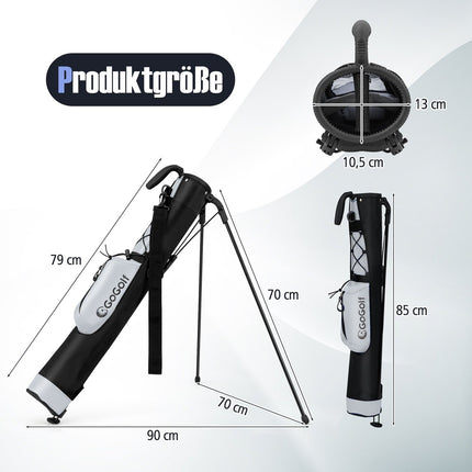 Lightweight Golf Stand Bag with 2-Way Divider & Rain Cover
