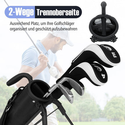 Lightweight Golf Stand Bag with 2-Way Divider & Rain Cover