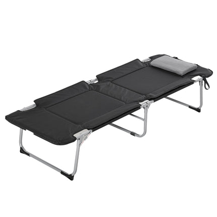Leichtes, tragbares Feldbett mit Kissen, 183x66x33cm