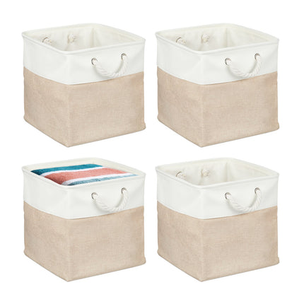 Aufbewahrungskörbe aus Leinen, 4er-Set – vielseitige Organizer
