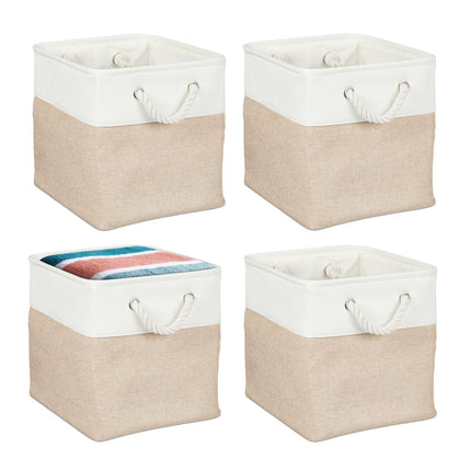 Wäschekörbe aus Leinen, 4er-Set – vielseitige Organizer