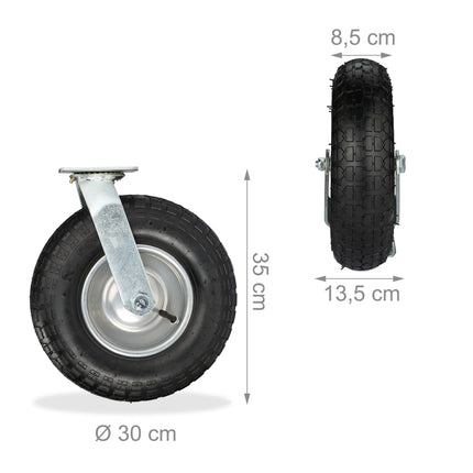 Link wheels with air tires 3.50-6
