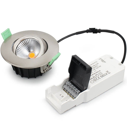 Spot encastré Lisa à intensité variable 3000 K 600 lm IP65 1 paquet Acier brossé