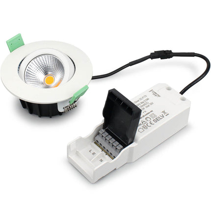 Spot encastrable Lisa à intensité variable 3 000 K 600 lm IP65, 1 lot, blanc