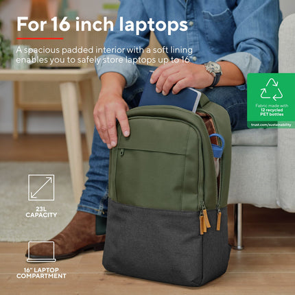 Lisboa Rucksack für Laptops 16" Grün