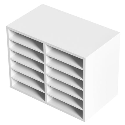 Literature Organizer, 12 Compartments, Adjustable Shelves