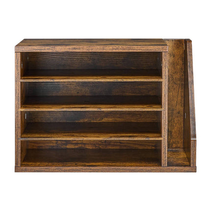 Literature Organizer, 4-Compartment MDF Mail Sorter, Brown