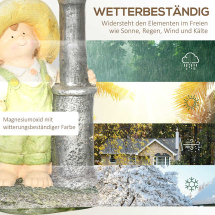 Gartendekoration „Kleiner Junge mit Laterne“ mit Solar-LED-Licht, 56 cm