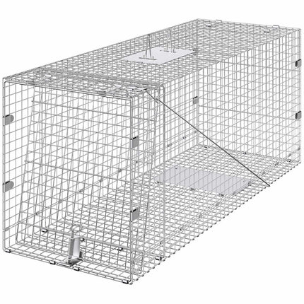 Live Animal Cage Trap, 50 x 20 x 26 in, Galvanized, With Handle