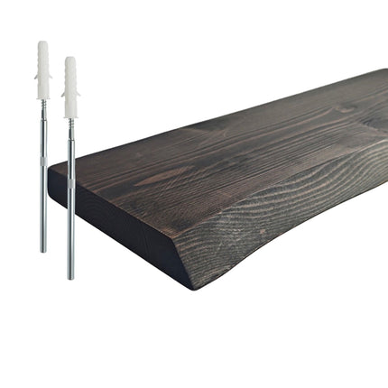 Massivholzregal mit Naturkante – Rustikales, schwebendes Design