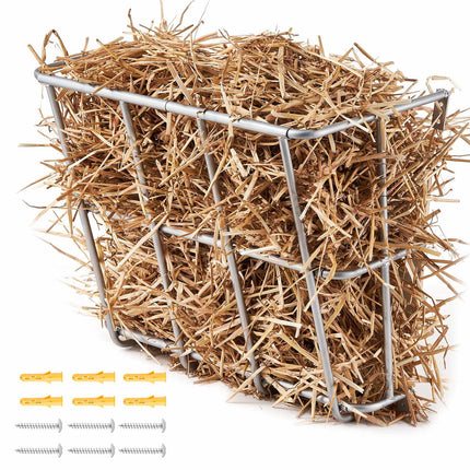 Livestock Hay Feeder 18.5 gal, Heavy-Duty Steel, Wall Mounted