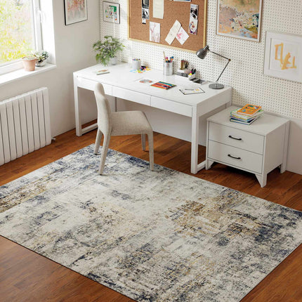 Wohnzimmerteppich, Polyester, modernes Kunstmuster, waschbar, Grau