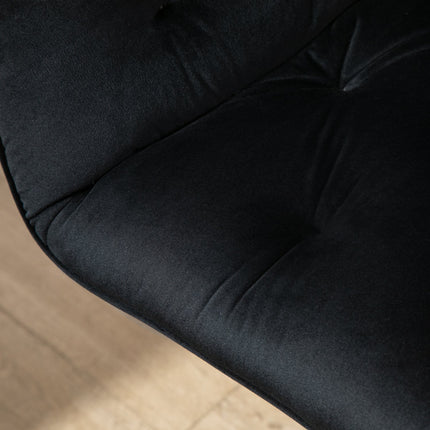 Height-adjustable Black Velvet Swivel Desk chair