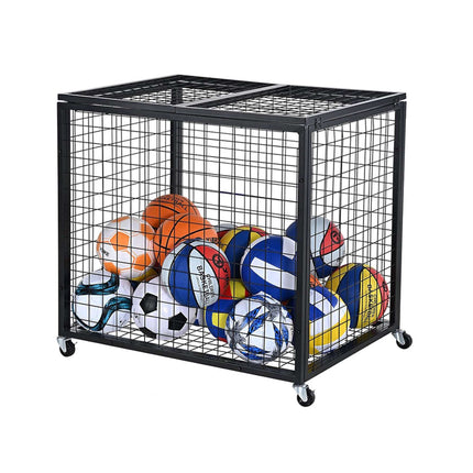Lockable Black Metal Ball Cage with Wheels