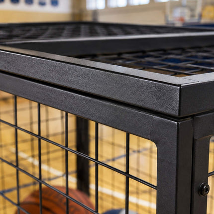 Lockable Black Metal Ball Cage with Wheels