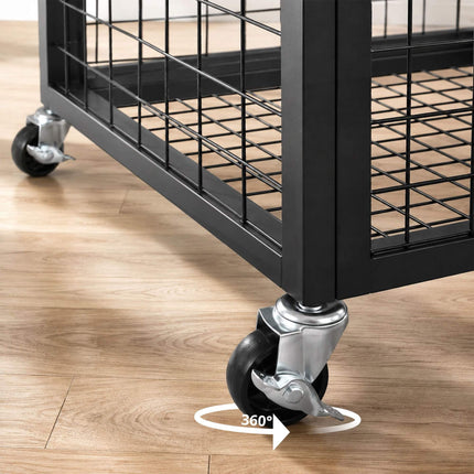 Lockable Black Metal Ball Cage with Wheels