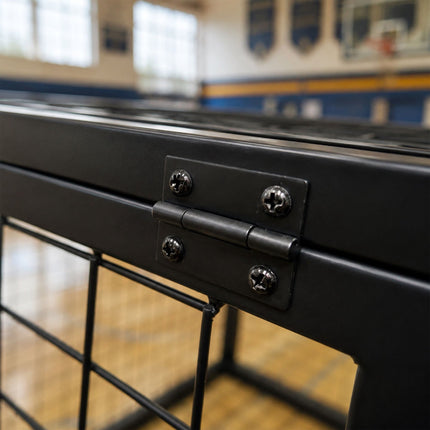 Lockable Black Metal Ball Cage with Wheels
