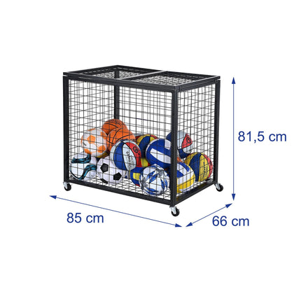 Lockable Black Metal Ball Cage with Wheels