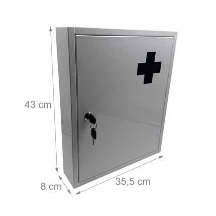 Lockable Medical Cabinet – White, 5 Compartments