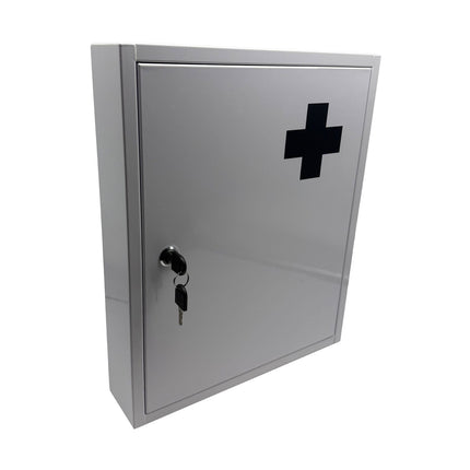 Lockable Medical Cabinet – White, 5 Compartments