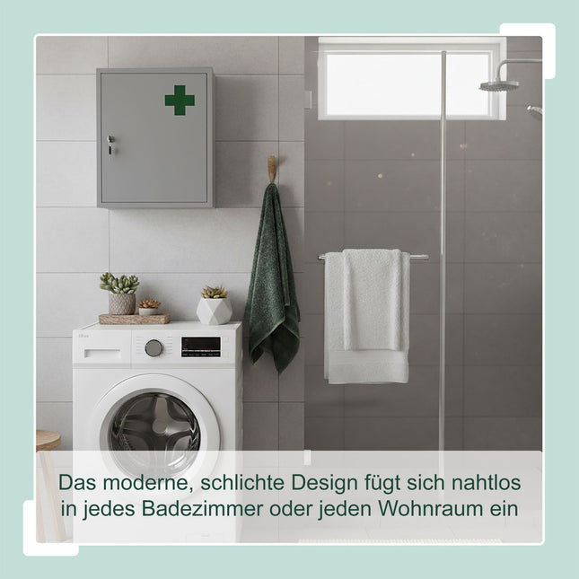 Abschließbarer Medizinschrank – Weiß, 5 Fächer