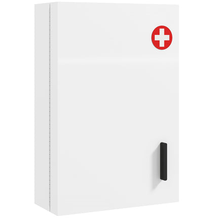 Lockable Medicine Cabinet, 6 Shelves, Steel, Wall-Mounted