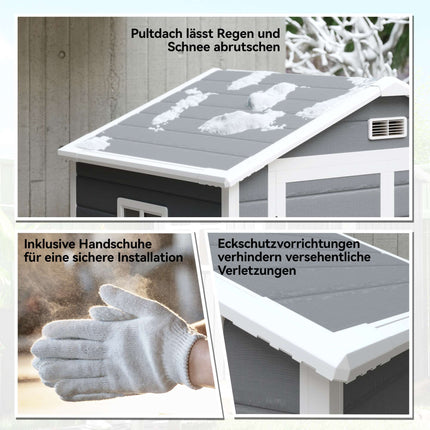 Abschließbarer Metall-Gartenschuppen, Doppeltür, Fenster, 1,80 x 1,30 x 2,10 m