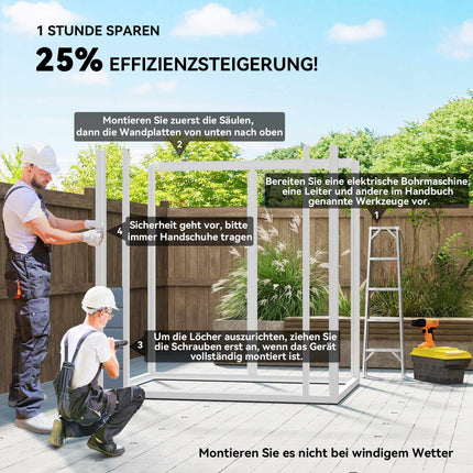 Abschließbarer Metall-Gartenschuppen, Doppeltür, Fenster, 1,80 x 1,30 x 2,10 m