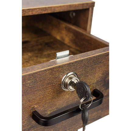 Lockable Mobile Desk Pedestal with Drawer and Compartment