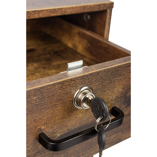 Lockable Mobile Desk Pedestal with Drawer and Compartment
