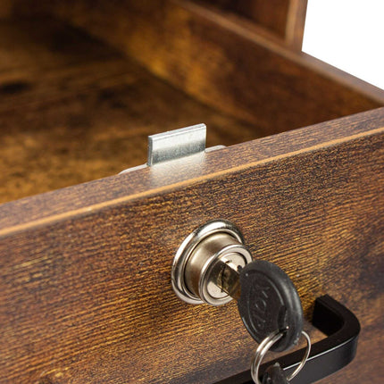 Lockable Mobile Desk Pedestal with Drawer and Compartment