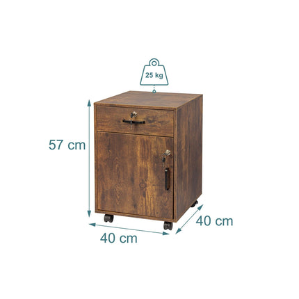 Lockable Mobile Desk Pedestal with Drawer and Compartment