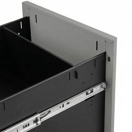 Abschließbarer Rollcontainer aus Stahl, 3 Schubladen