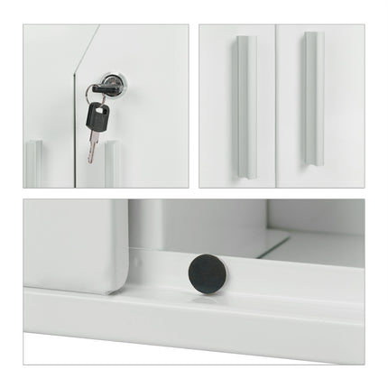 Lockable medicine cabinet with cross