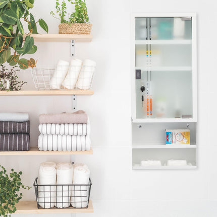 Armoire à pharmacie verrouillable avec porte vitrée