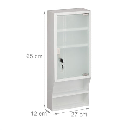 Armoire à pharmacie verrouillable avec porte vitrée