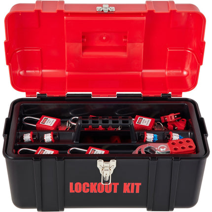 Lockout Tagout Kit, 42-Piece Set With Padlocks and Case