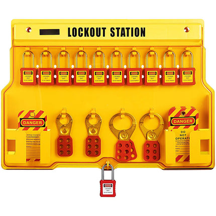 Lockout Tagout Kit, 58-Piece Electrical Safety with Station
