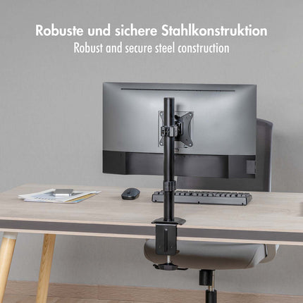 LogiLink Monitor Desk Mount for 17–32 Inch Screens, Short Arm, Up To 9 kg, Black