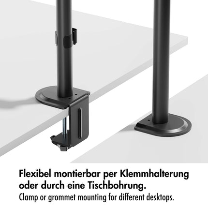 LogiLink Monitor Desk Mount for 17–32 Inch Screens, Short Arm, Up To 9 kg, Black