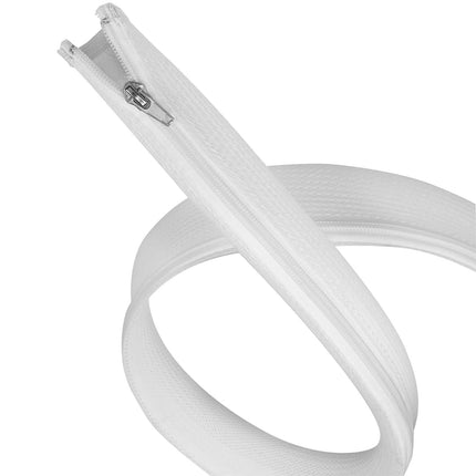 LogiLink Zip Cable Sleeve 30 mm x 5 m with 360° Protection, White, Braided