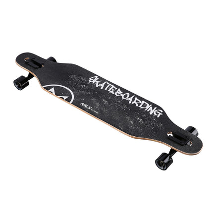 Longboard – Totenkopf-Design, Holzdeck