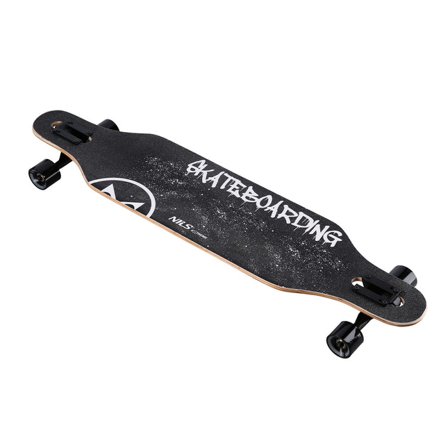 Longboard – Totenkopf-Design, Holzdeck