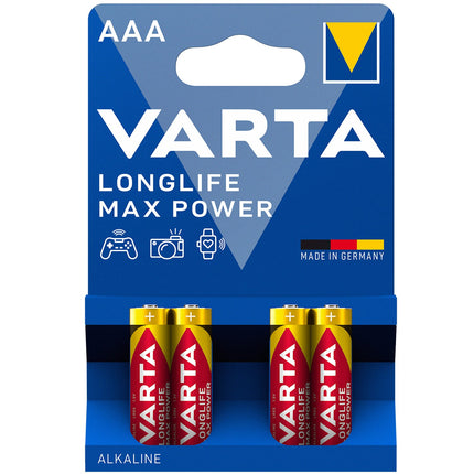 Lot de 4 piles AAA/LR03 Longlife Max Power