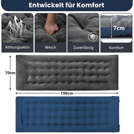 Liegestuhlkissen 190x70 cm, Kristall-Samt, Grau