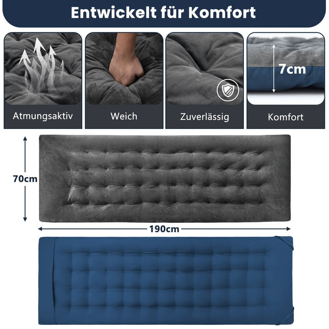 Liegestuhlkissen 190x70 cm, Kristall-Samt, Grau